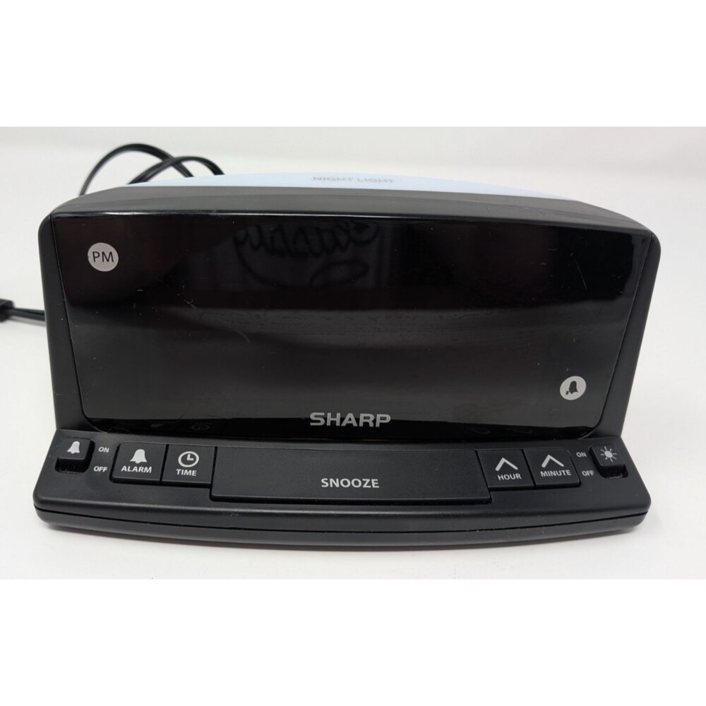 Sharp SPC1225 Jumbo Red LED Alarm Clock Night Light Snooze